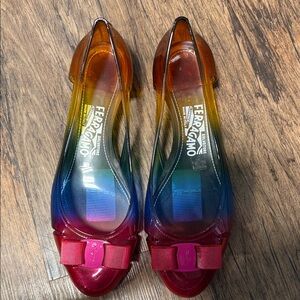 Salvatore Ferragamo Women's Gradient Flats with Bow